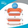 BIRDROCK HOME Collapsible BBQ Prep Tub w/ Cutting Board - Multi-Function Grill Caddy, Colander & Lid - Portable Silicone Dish for Camping, Orange - 4 of 4