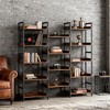 COZONY Triple 5 Tier Bookshelf, Wide Rustic Wooden Bookcase Display Shelf for Living Room Bedroom Office - 4 of 4