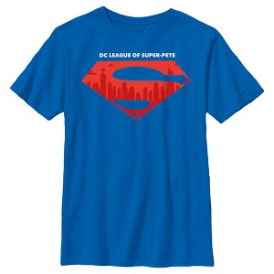 Boy's DC League of Super-Pets Skyline Superman Crest T-Shirt - 1 of 4