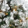 Nearly Natural 56-in Flocked Oregon Pine Artificial Christmas Tree with 100 Clear Lights and 215 Bendable Branches in Decorative Urn - 3 of 3