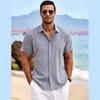 COOFANDY Men's Linen Short Sleeve Casual Button Down Beach Summer Wedding Shirt - 3 of 4