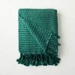 Textured Woven Throw Blanket Dark Green - Opalhouse™ designed with Jungalow™