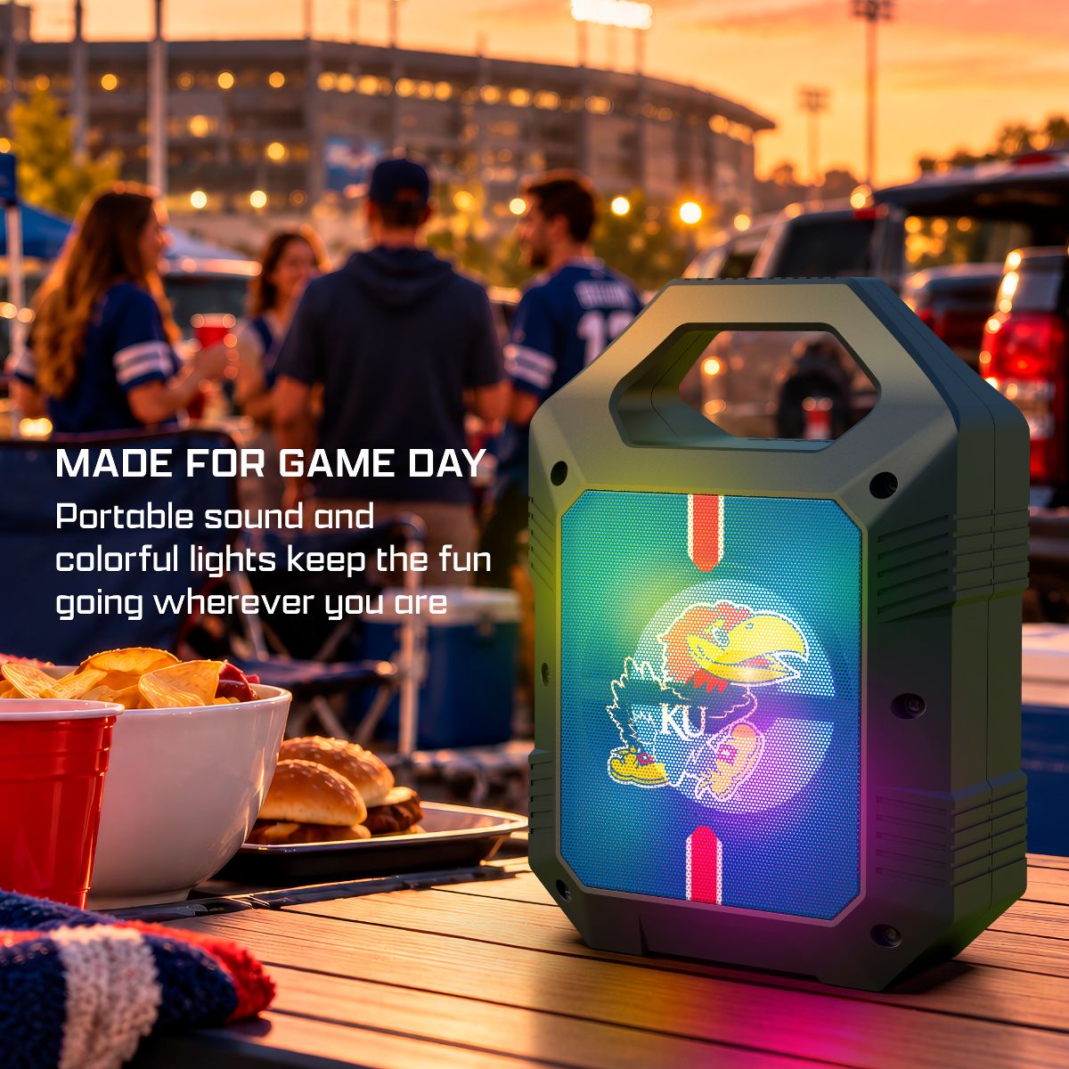 SOAR Collegiate ShockBox XL LED Wireless Bluetooth Speaker- Nebraska Cornhuskers - thumbnail 6