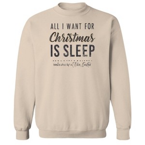 Rerun Island Men's Christmas All I Want Long Sleeve Graphic Cotton Sweatshirt - 1 of 1