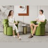 KWPZQEB 360¡ã Swivel Accent Chair, Modern Round Swivel Barrel Chairs with Metal Legs, Upholstered Sofa Arm Chairs for Bedroom, Reading, Office - 4 of 4