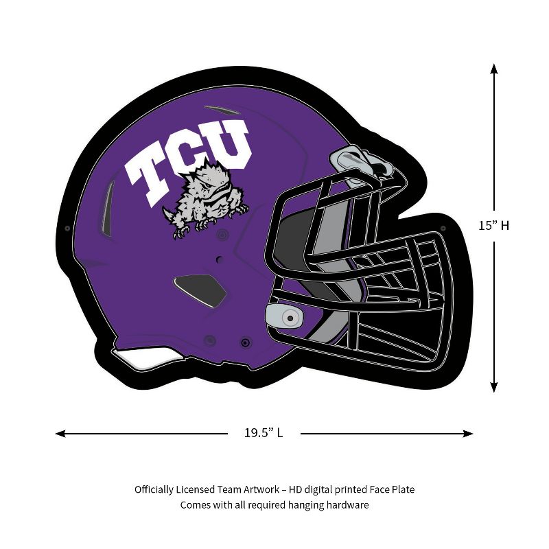 Evergreen Ultra-Thin Edgelight LED Wall Decor, Helmet, Texas Christian University- 19.5 x 15 Inches Made In USA, 2 of 7