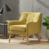 Fabric Mid-Century Modern Armchair with Tufted Back, Extra Padded Cushion, and Splayed Rubberwood Legs - 4 of 4