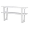VYNXARIA Console Table with Marble-Effect Top, Retro Entryway Table with Open Shelf, Sofa Table for Entryway, Hallway and Living Room (Antique White) - 3 of 4