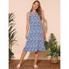 INSPIRE CHIC Women's Summer Beach Casual Sleeveless Crewneck Printed Midi Sundress with Pockets - 3 of 4