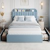 TackView Velvet Twin Bed Frame with Storage Headboard Drawer - Upholstered Platform Bed for Kids & Teens, Easy Tool-Free Assembly - 4 of 4