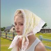 Unique Bargains Plaid French Lace Triangle Bandana 1 Pc - 2 of 4