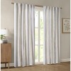 VYNXARIA 50x84" Poly Printed Curtain Panel with Tufted Stripe and Lining White/Brown(Single Panel) - 2 of 4