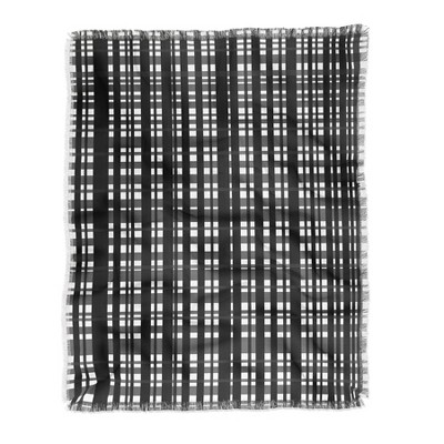 50"x60" Lisa Argyropoulos Holiday Plaid Modern Coordinate Throw Blanket Black/White - Deny Designs