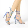 Allegra K Women's Tie Dye Lace Up Stiletto Heel Sandals - 2 of 4