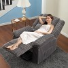 Corduroy Recliner Chair w/ Handle & Pillow Top Arms - 400LB Capacity Manual Recliner, Thick Padding & Side Pocket for Home - 4 of 4