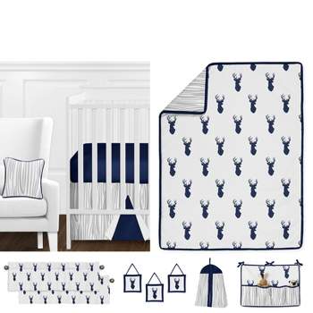 Sweet Jojo Designs Crib Bedding Set - Navy & White Stag - 11pc