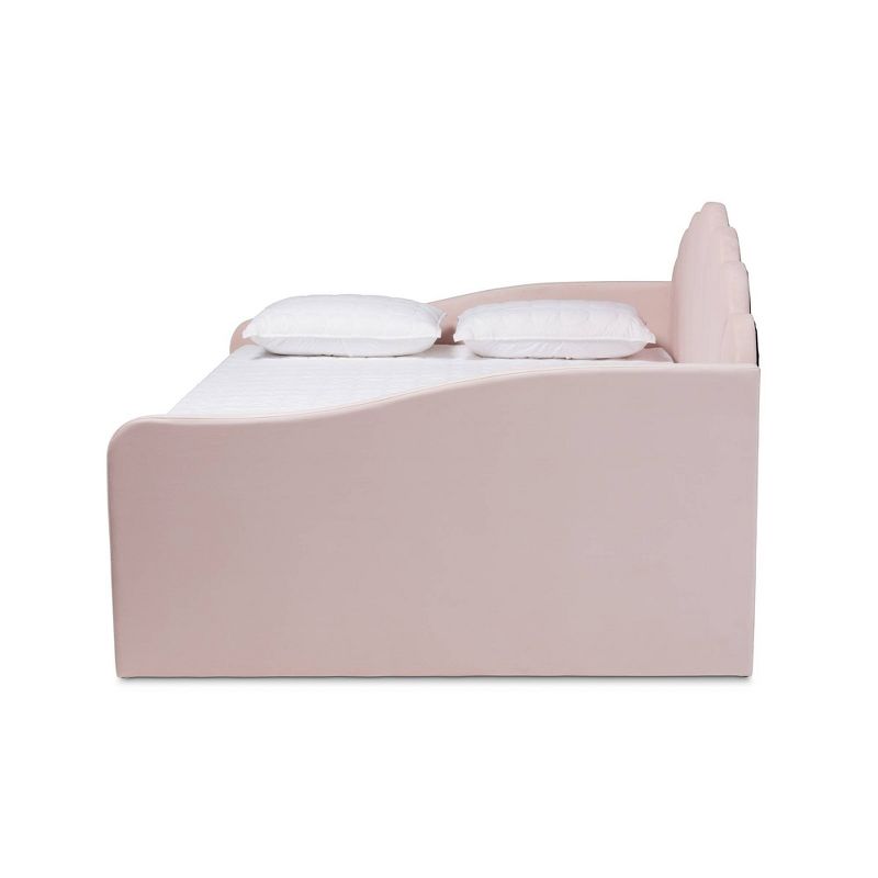 Queen Timila Velvet Fabric Upholstered Daybed Light Pink - Baxton Studio, 4 of 11