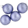 Northlight 4ct Matte Purple Glass Ball Christmas Ornaments with Branch Design 2.5" (63.5mm) - 3 of 4