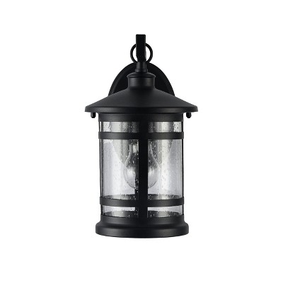 Black Steel Transitional Outdoor Wall Sconce 12" Tall