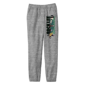Naruto Classic Rock Lee Stance Mode Youth Athletic Heather Gray Graphic Joggers - 1 of 3