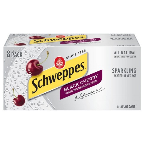 Schweppes Black Cherry Sparkling Water Beverage 8pk 12 Fl Oz