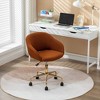 Office Desk Chair With Wheels, Vanity Chair With Ergonomic Backrest, Adjustable Height Up Or Down 3.5 Inches, Metal Frame Accent Chair - 2 of 4