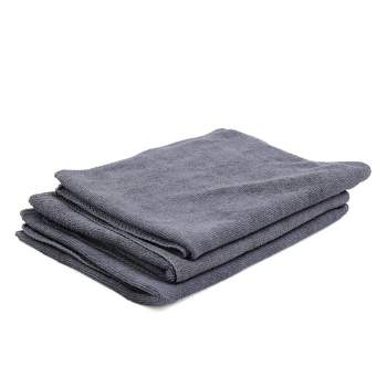 Unique Bargains 250GSM Microfiber Towel Cleaning Cloths for Car Washing Gray 25.60"x13" 3Pcs