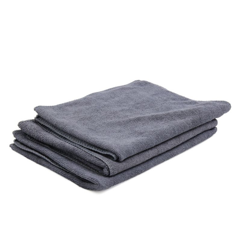 Unique Bargains 250GSM Microfiber Towel Cleaning Cloths for Car Washing Gray 25.60"x13" 3Pcs, 1 of 6