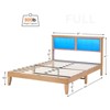 Rattan Full Size Bed Frame, Natural Rattan Headboard, with LED Lights, Under Bed Storage and Wooden Legs Support, Noise-Free, No Box Spring Needed - 4 of 4