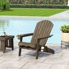 GlasFlength Patio Accent Chairs Outdoor Folding Chair, Adirondack Chairs Lounge Lawn Chair for Garden, Poolside, Deck, Gray 30.25"*35.75"*34.25" - 3 of 4