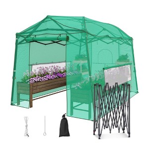 YARDSIGHT 11 x 8.5 FT Walk-in Greenhouse, Portable Pop-up Greenhouse 3 Adjustable Hights Heavy Duty Plant Gardening Canopy with Durable PE Cover - 1 of 4