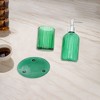 Unique Bargains Durable Vertical Stripes Bathroom Accessories Kit 1 Set - 3 of 4