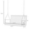 2-Seater Hanging Porch Swing Outdoor Patio Swing Chair Seat with Slatted Build and Chains, 440lbs Weight Capacity - 3 of 4