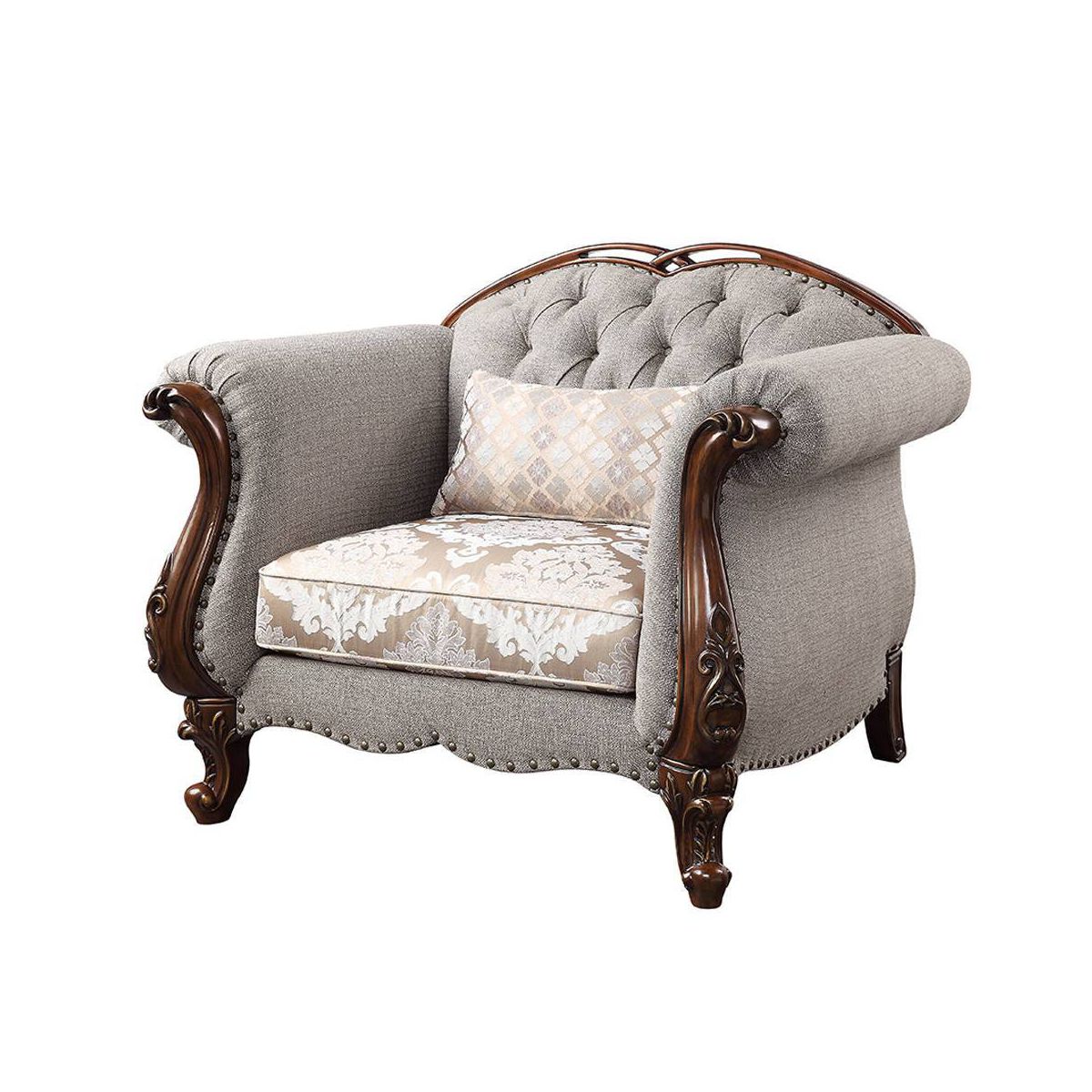 48" Miyeon Fabric Chair Cherry - Acme Furniture - thumbnail 2