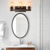 TOBILI 19" Rustic 3-Light Vanity Light,Industrial Bathroom Wall Sconce with Glass Shades and Wood Accent,Modern Farmhouse Lighting Fixture (No Bulbs) - 3 of 4