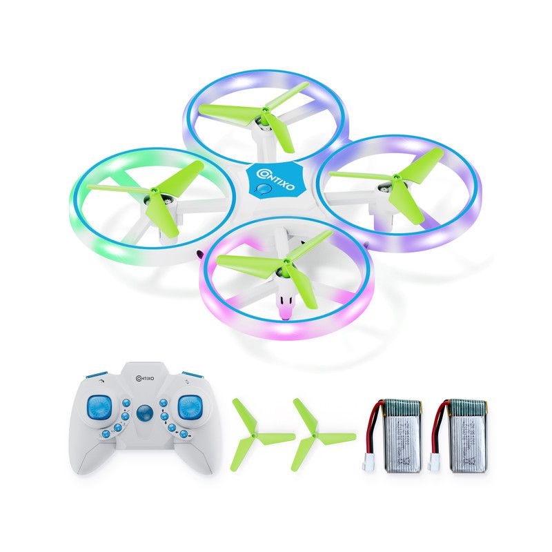 Contixo 7" TD1 Kids Indoor Outdoor RC Easy to Fly Quadcopter Drone with LED Lights with 3d Flip, 1 of 12