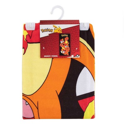 Pokemon Charmander Black and Red Kids Beach Towel 30x60 Inches