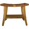 24" Harmony ED950 Wide Teak Shower Bench with Handles - EcoDecors: Bathroom Bench, 250lb Capacity - 4 of 4