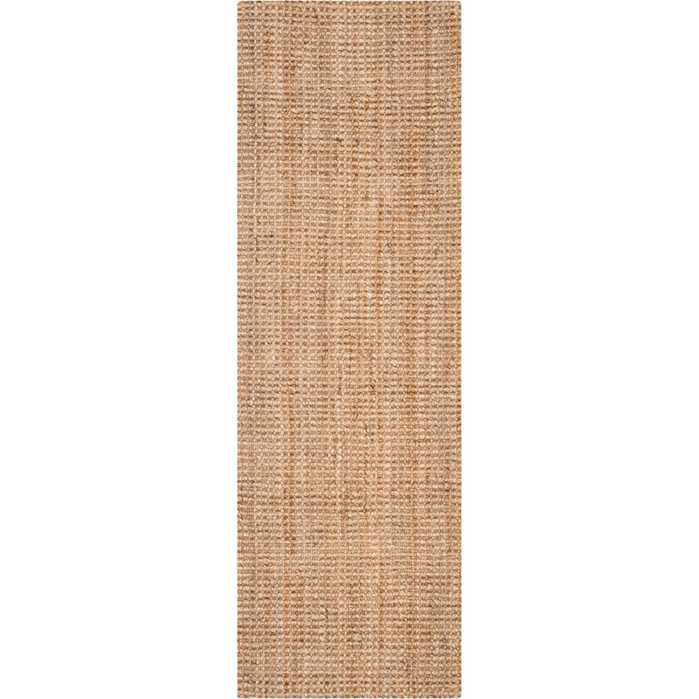Solid Woven Runner Brown - Safavieh The Marciela Rug Collection features an extensive selection of jute rugs, sisal rugs and other eco-friendly rugs made from innately soft and durable natural fiber yarns. Subtle and organic patterns are created by a dense sisal weave and accentuated in engaging colors and craft inspired textures. These lovely rugs bring a warm relaxing vibe and are great for transitional homes with a beachy and coastal decor. Many designs made with non-slip or cotton backing for cushioned support. Size: 2'3 X5'. Color: One Color. Pattern: Solid.