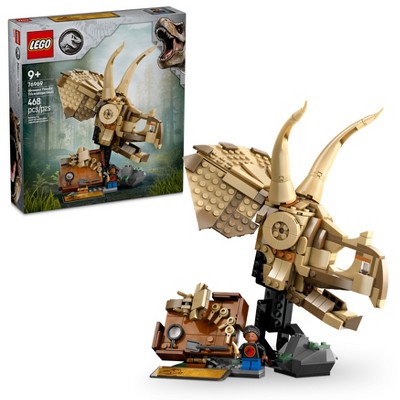 LEGO Jurassic World Dinosaur Fossils Triceratops Skull Building Toy, Model Display Kit 76969