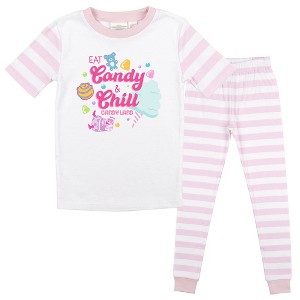 Candyland “Eat Candy & Chill” Youth Girl 2-Piece Pajama Set - 1 of 4