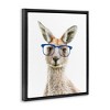 Stupell Industries Kangaroo Blue Hipster Glasses Black Framed Floater Canvas Wall Art - 3 of 4