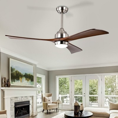 52" Ceiling Fan with Lights Remote Control, Quiet DC Motor 3 Wood Blade Ceiling Fans 6 Speed Levels, Reversible Ceiling Fan
