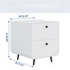 Fontoi Decorative Storage Cabinets, Modern Storage Cabinet with 2 Drawers, Night Stand with Legs for Living Room Bedroom, White, 17.72"*19.69"*15.75" - 2 of 4