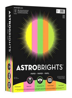 Astrobrights Colored Paper, 8-1/2 X 11 Inches, Assorted Neon, Pack 