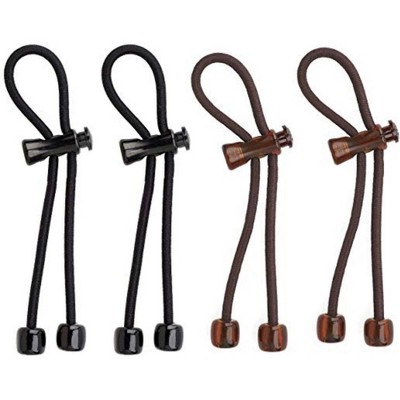 Pulleez Plus  13 inch Acrylic Charms includes 2 Brown and 2 Black Ponytail Elastic Hair Tie, Set of 4