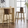 Set of 2 Bar Stools with Finish, Indoor Wooden Counter Height Chairs with Curved Backrest for Kitchen or Home Bar-The Pop Home - 2 of 4