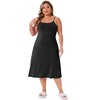Women's Plus Size Spaghetti Strap Sleeveless Soft Full Lounge Nightgown - Agnes Orinda 4X Black - 3 of 4