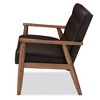 Sorrento Mid-Century Retro Modern Faux Leather Upholstered Wooden 2 Seater Loveseat - Baxton Studio - 3 of 4