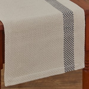 Park Designs Gray Checker Board Table Runner 36"L - 1 of 3